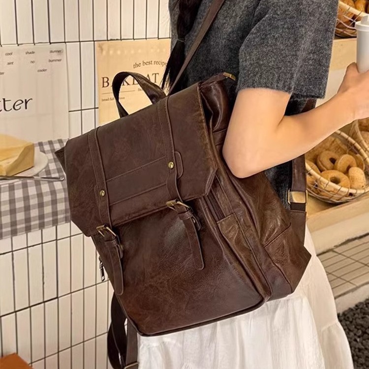 Leather Backpack Vintage - Mochila informal para mujer, mochilas escolares