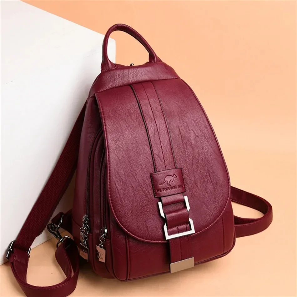 School Backpack Teen - Mochilas multifuncionales de cuero para mujer,