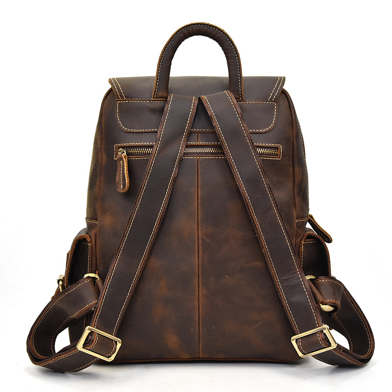 Mochila de cuero Crazy Horse p - Leather Backpack Vintage reseña y precio