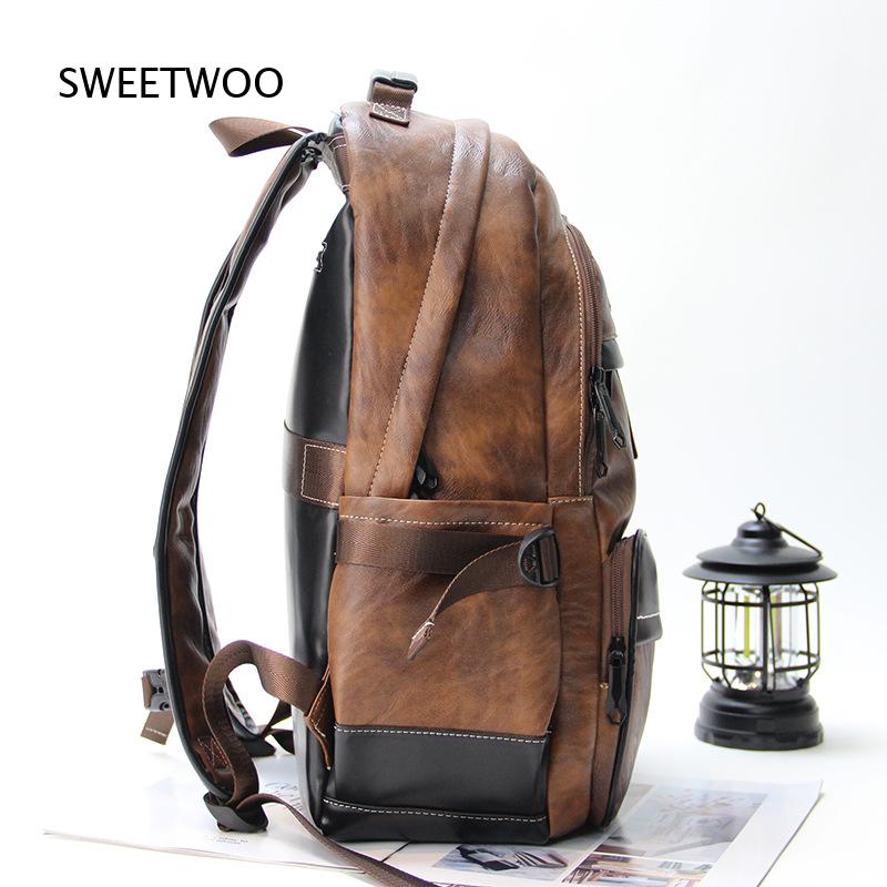 Mochila de cuero sintético de  - Leather Backpack Vintage reseña y precio