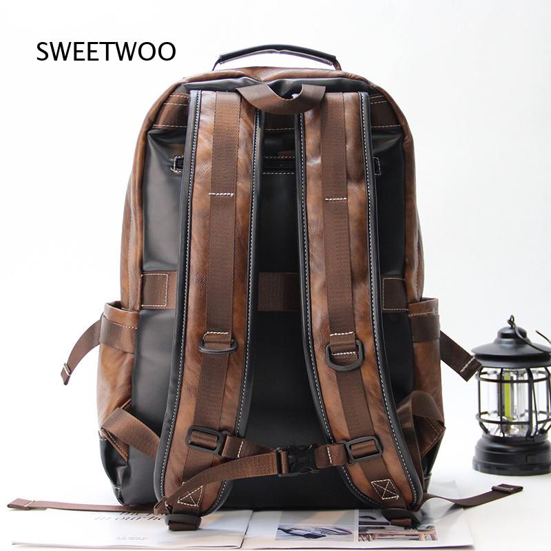 Mochila de cuero sintético de  - Leather Backpack Vintage reseña y precio