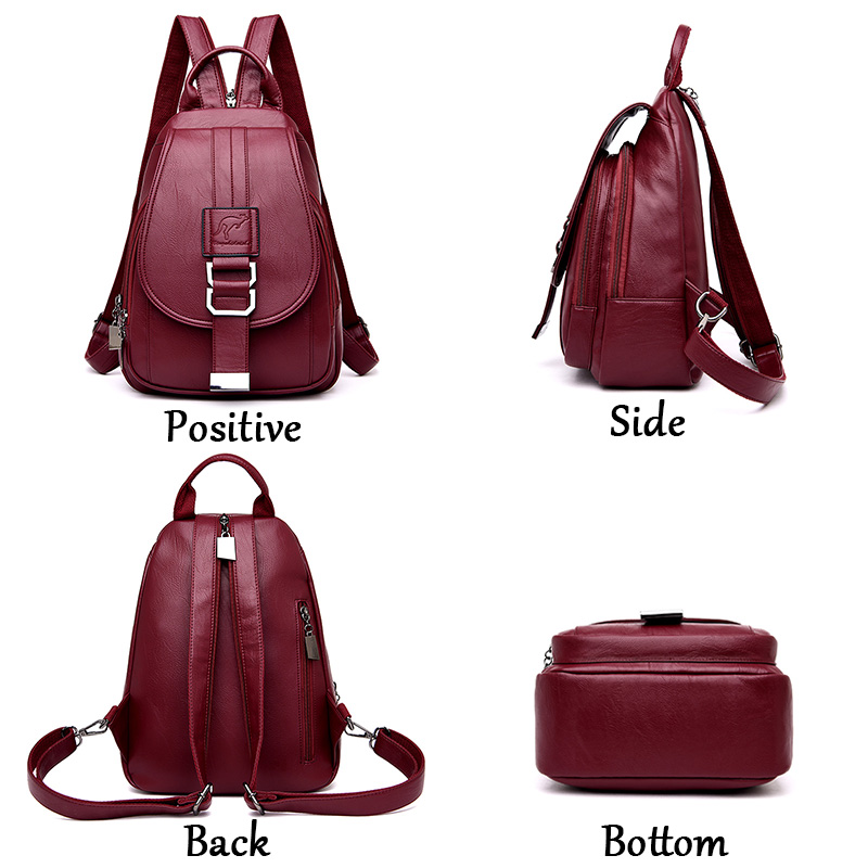 Mochilas de 6 colores para muj - Leather Backpack Vintage reseña y precio