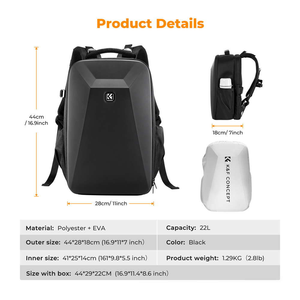 K&F CONCEPT: mochila de gran c - Rain Cover Backpack reseña y precio